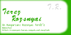 terez rozsnyai business card
